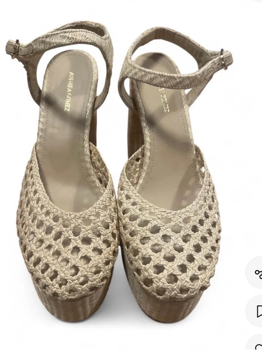 Andrea Gomez Beatriz Raffia Platform Sandal - Natural